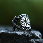 Vegvisir Compass Ring – Odin with Norse Amulet Viking Gothic Punk Statement detail image