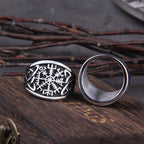 Vegvisir Compass Ring – Viking with Norse Rune Gothic Symbol Band detail image - detail view 4