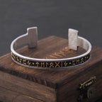 Viking Rune Bracelet – Ancient Cuff Norse Gothic Biker Statement Bangle detail image
