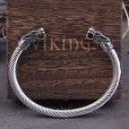 Viking Rune Bracelet – Wolf with Nordic Cuff Norse Gothic Punk Statement detail image - detail view 4