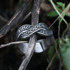 Viking Rune Ring – 316L Stainless Steel with Intertwined Odin Norse Gothic Band detail image - detail view 6