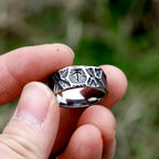 Viking Rune Ring – Biker with Gothic Textured 316L Stainless Steel Statement detail image - detail view 7