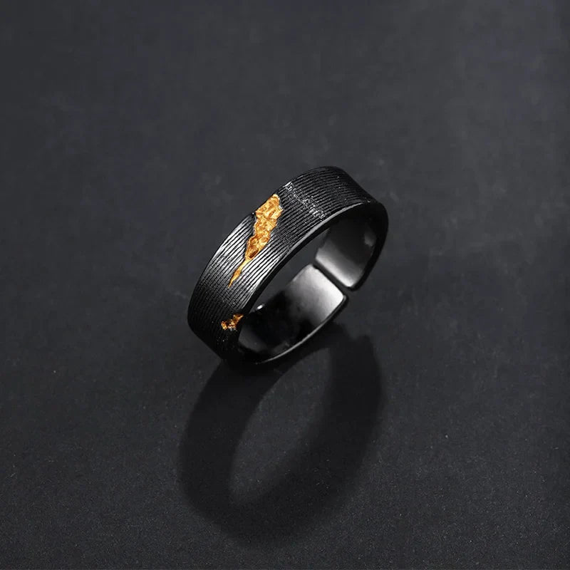 Viking Rune Ring – Dark Storm Lightning Gothic Punk Adjustable Statement product image
