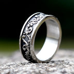 Viking Rune Ring – Punk with Gothic Spindrift Wave Biker Statement detail image - detail view 3