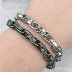 Vintage Dragon Bracelet – Six-Character Mantra with Twisted Bone Titanium Steel detail image - detail view 4